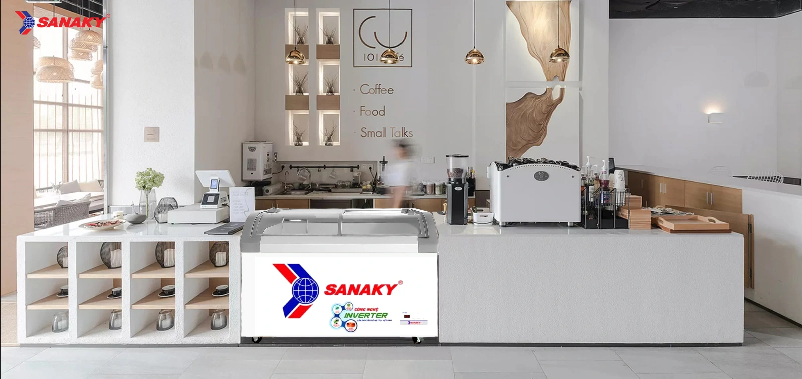 Bảo hành chính hãng 2 năm Tủ đông kính cong 350 lít Sanaky Inverter VH-4899K3B với chính sách bảo hành chính hãng 2 năm