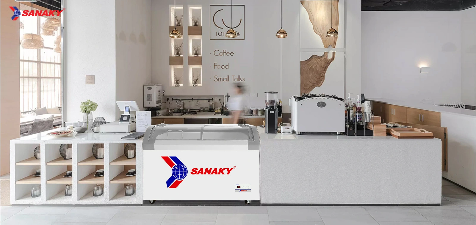 Bảo hành chính hãng 2 năm Tủ đông kính cong 350 lít Sanaky VH-482KB được bảo hành chính hãng 2 năm