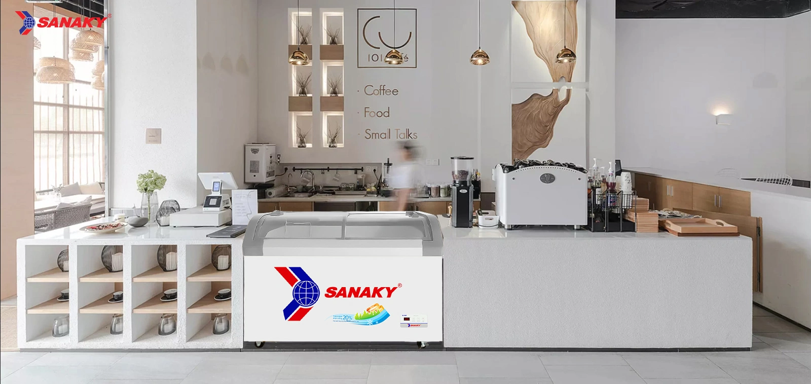 Bảo hành chính hãng 2 năm Tủ đông kính cong 350 lít Sanaky VH-4899KB với chính sách bảo hành chính hãng 2 năm
