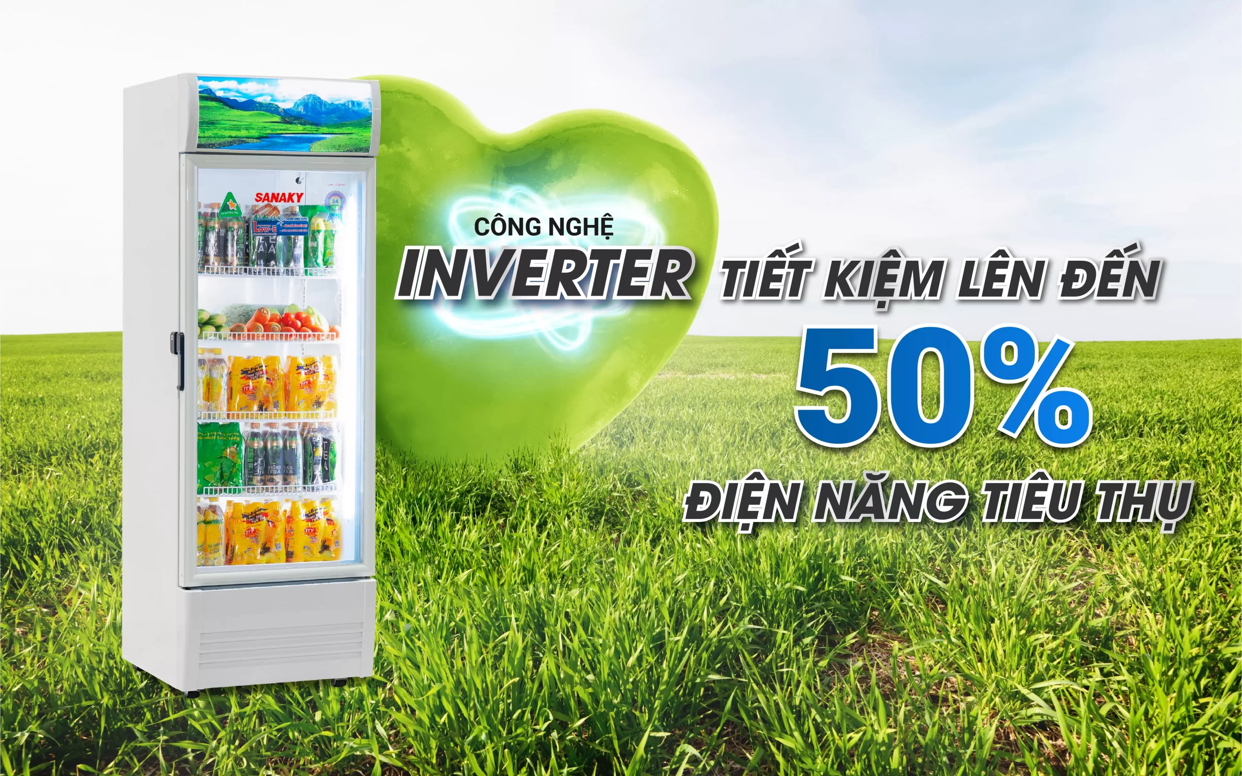 Tủ mát 400 lít Sanaky Inverter VH-4089K3 với công nghệ tiết kiệm điện Smart Inverter