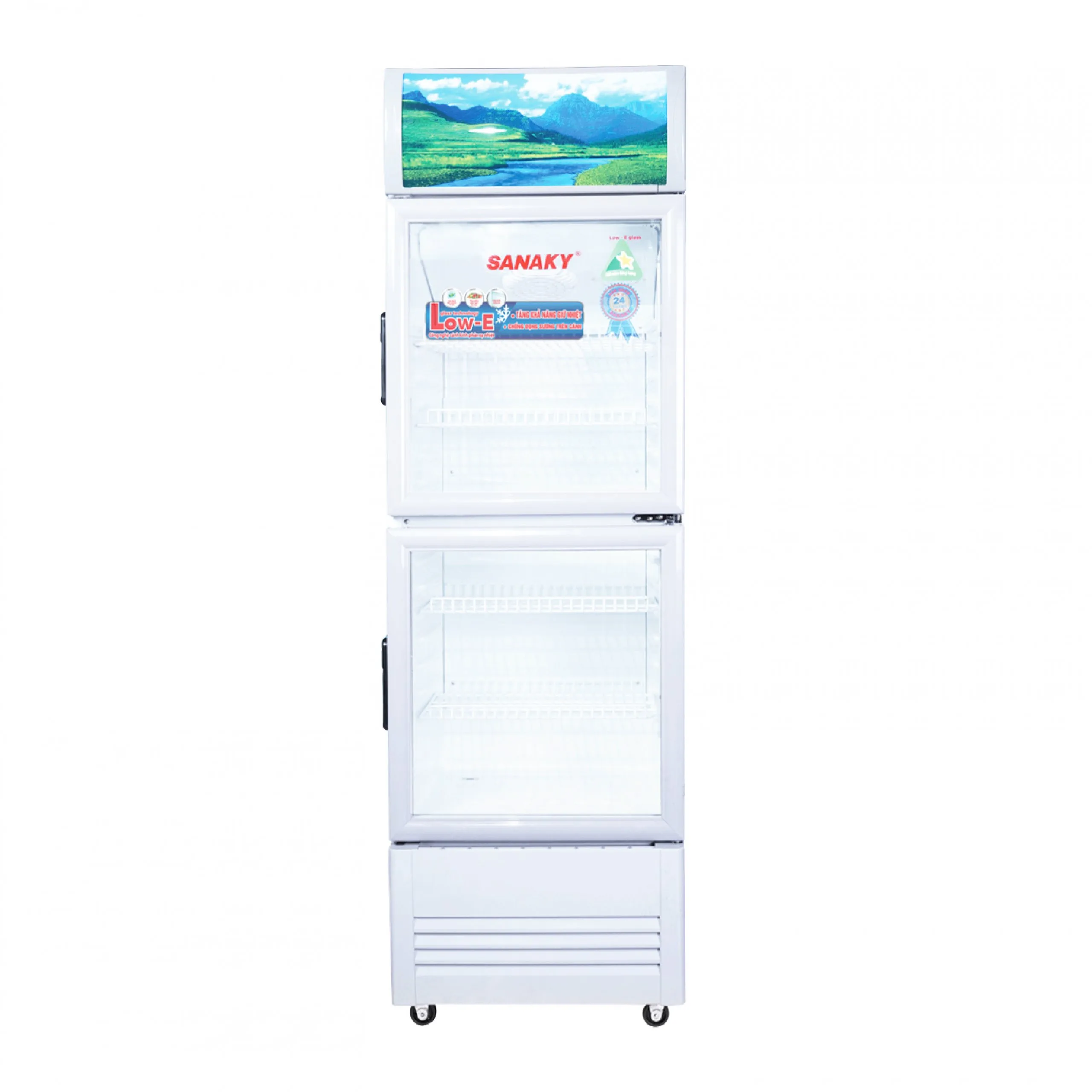 Tủ mát 340 lít Sanaky VH-408WL thiết kế cửa kính